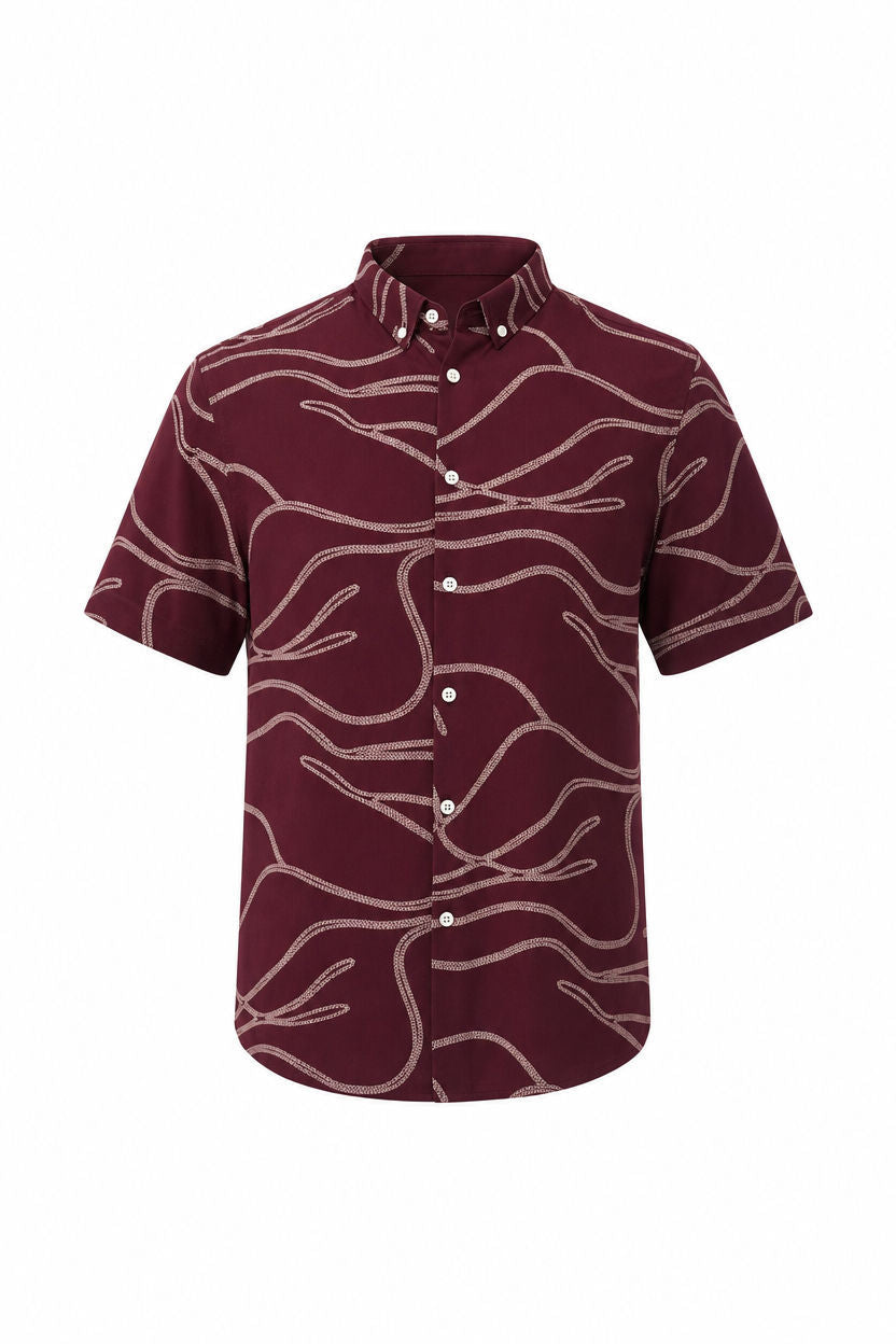 MAROON RAYON PRINTED HALF product image