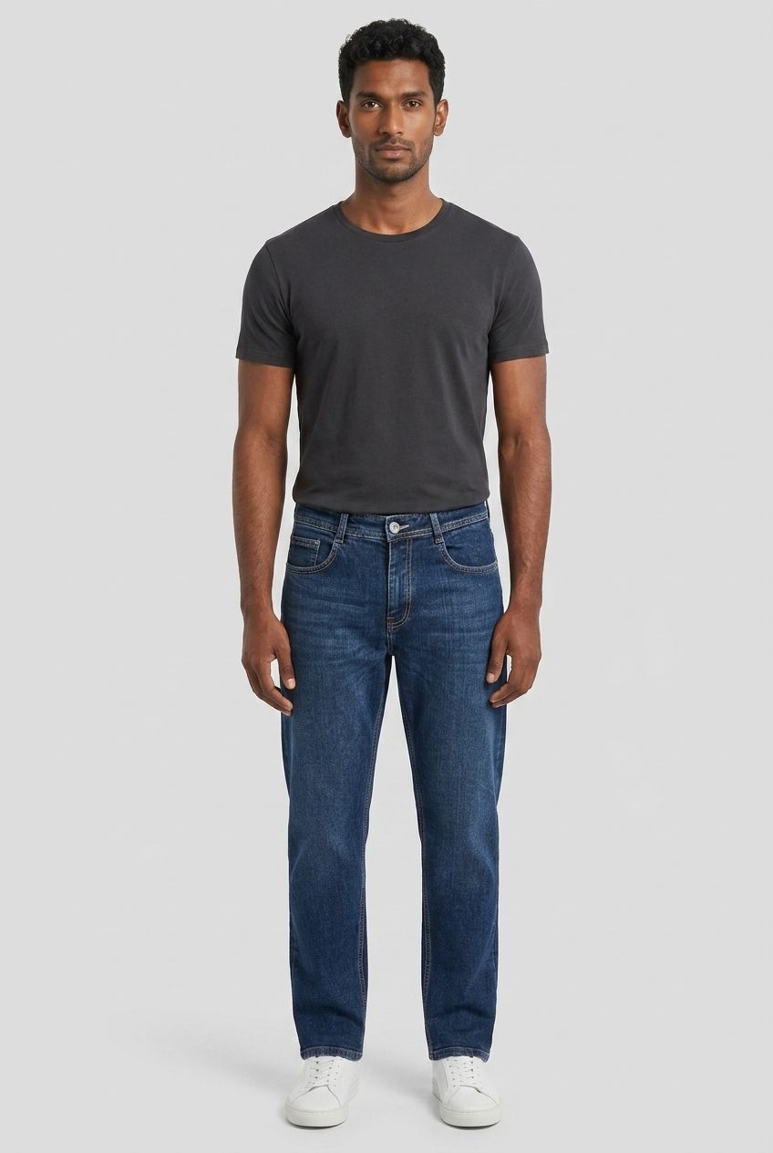 Dark Blue Denim Washed Jeans-thumbmail-7