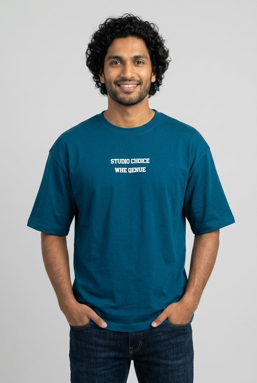 Sage Blue Printed T-Shirt-thumbmail-2