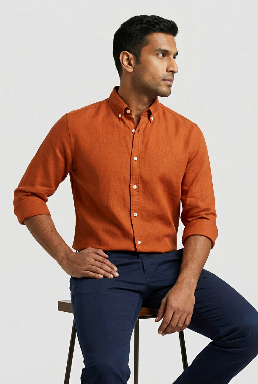 Rust Linen Shirt