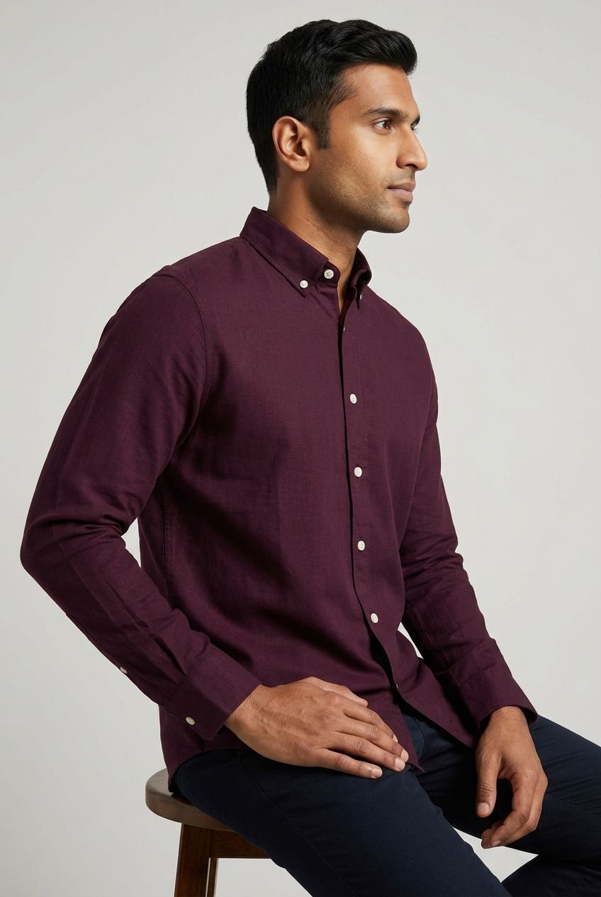Maroon Linen Shirt-thumbmail-6