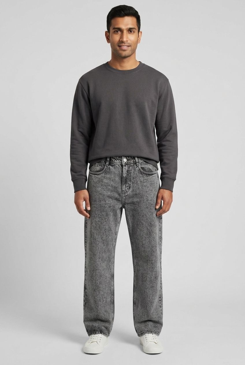 Light Grey Denim Washed Jeans-thumbmail-7