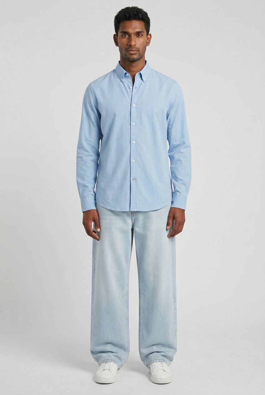 Light Wash Denim Washed Jeans-thumbmail-8