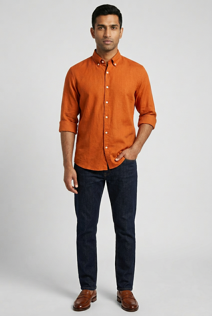 Rust Linen Shirt