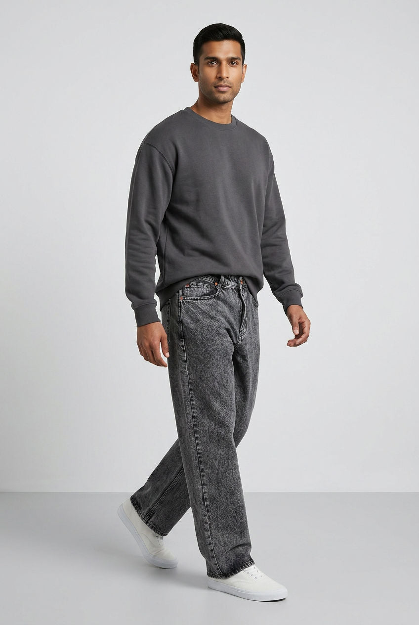 Light Grey Denim Washed Jeans-thumbmail-8