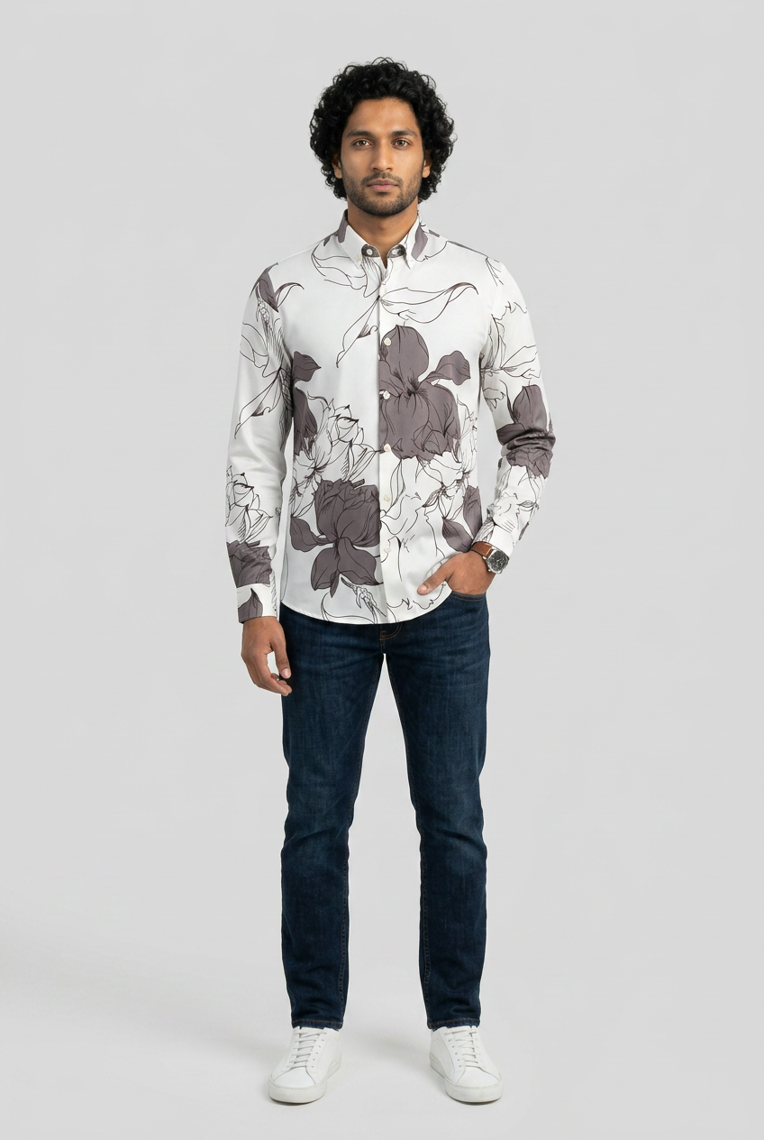 White Wine Printed Shirt