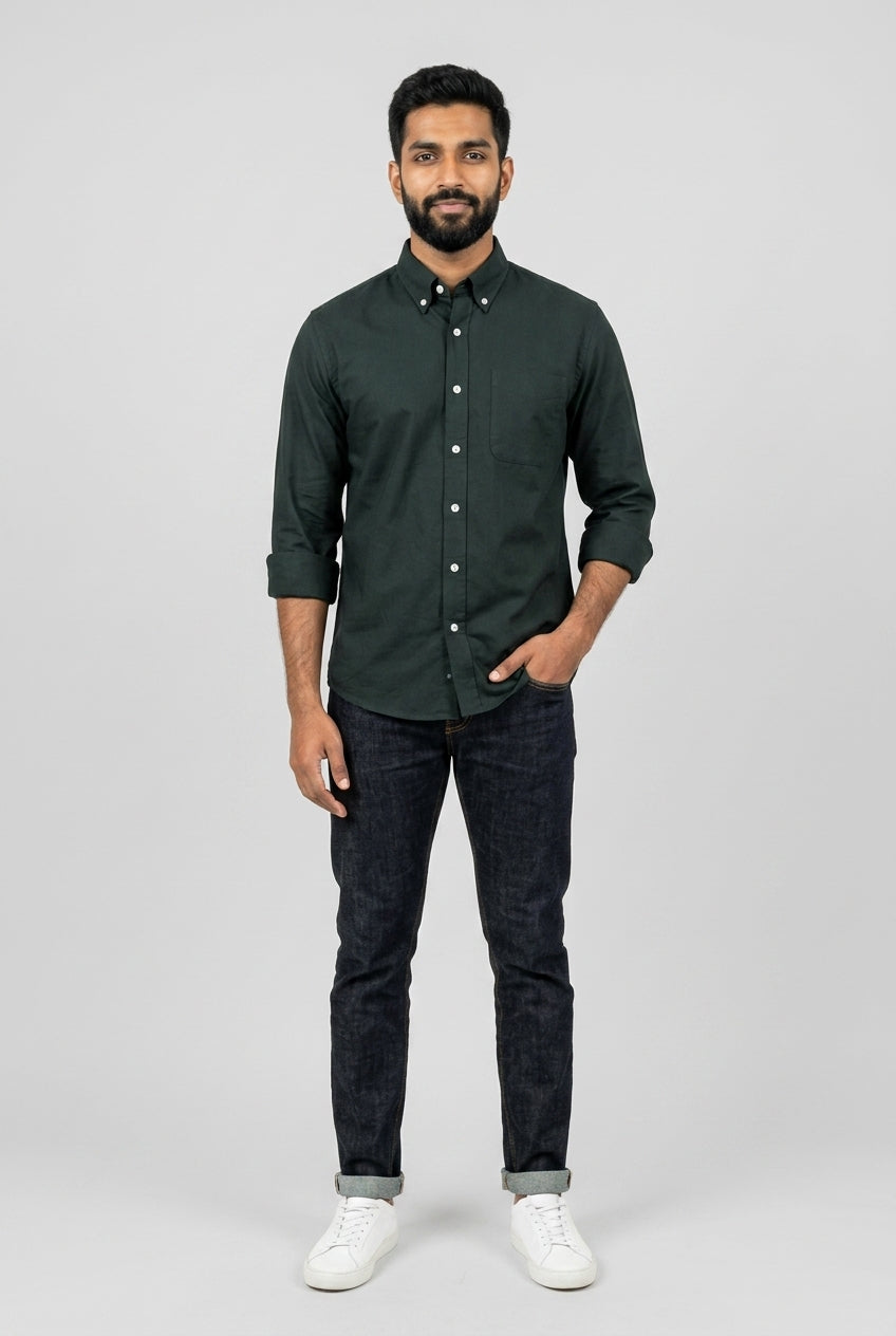 Dark Green Oxford Shirt-thumbmail-3