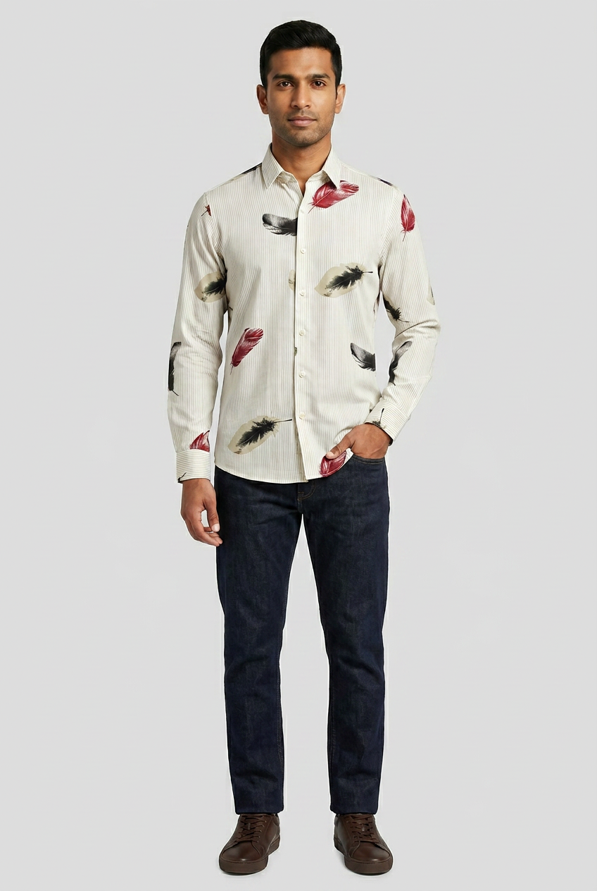 Off White Printed Shirt