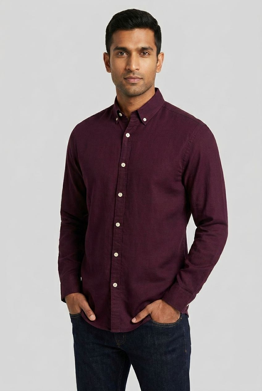Maroon Linen Shirt
