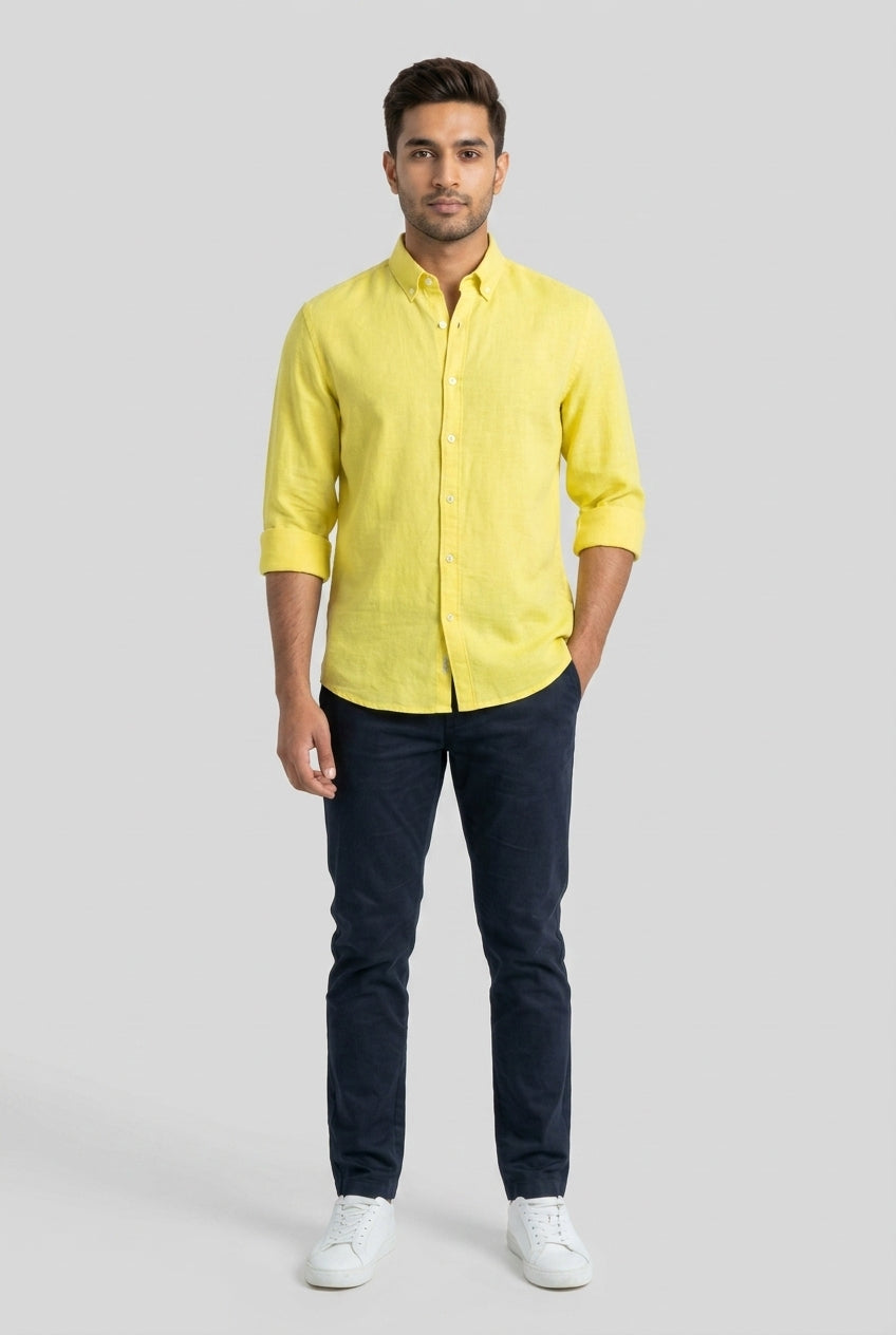 Light Yellow Linen Shirt