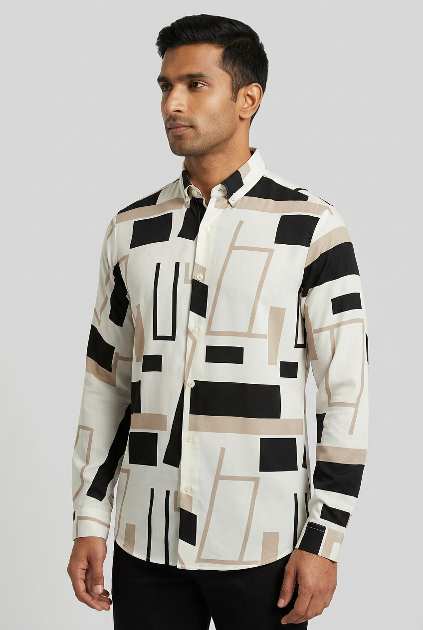 Casual White Printed Shirt-thumbmail-3