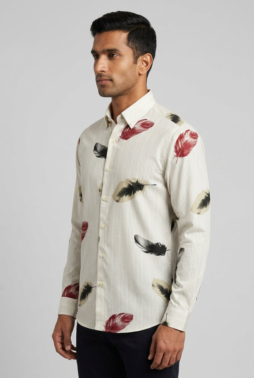Off White Printed Shirt