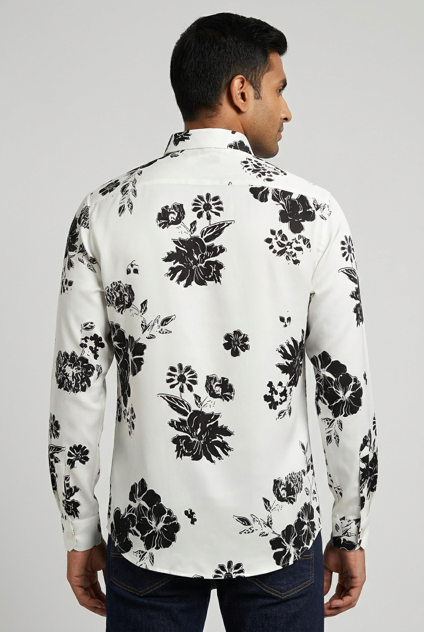 Casual White Floral Shirt-thumbmail-3