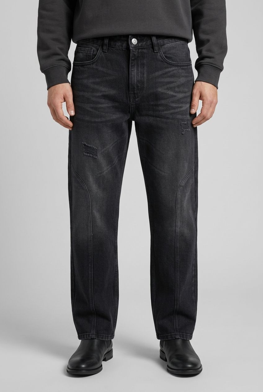 Black Denim Washed Jeans