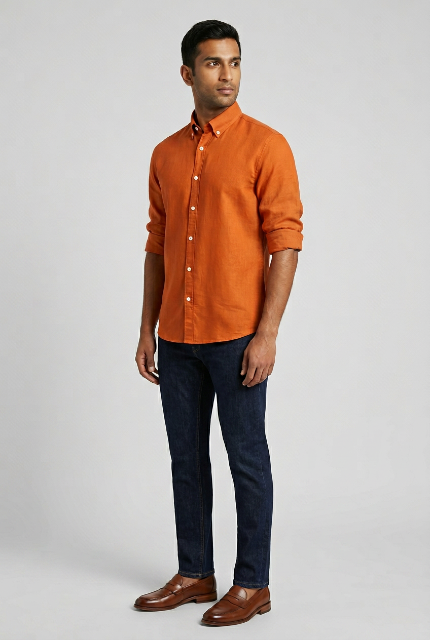 Rust Linen Shirt-thumbmail-3