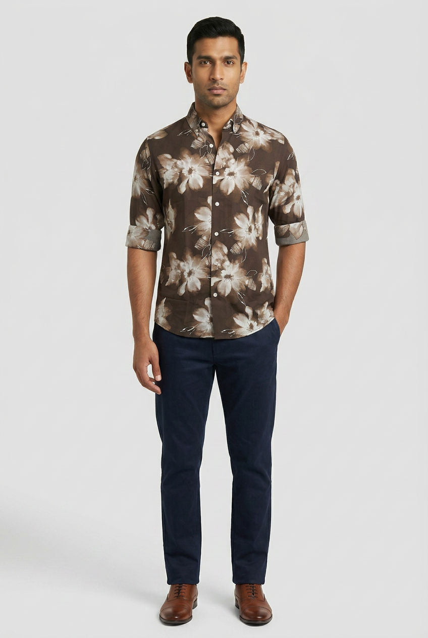 Dark Brown Printed Shirt-thumbmail-3