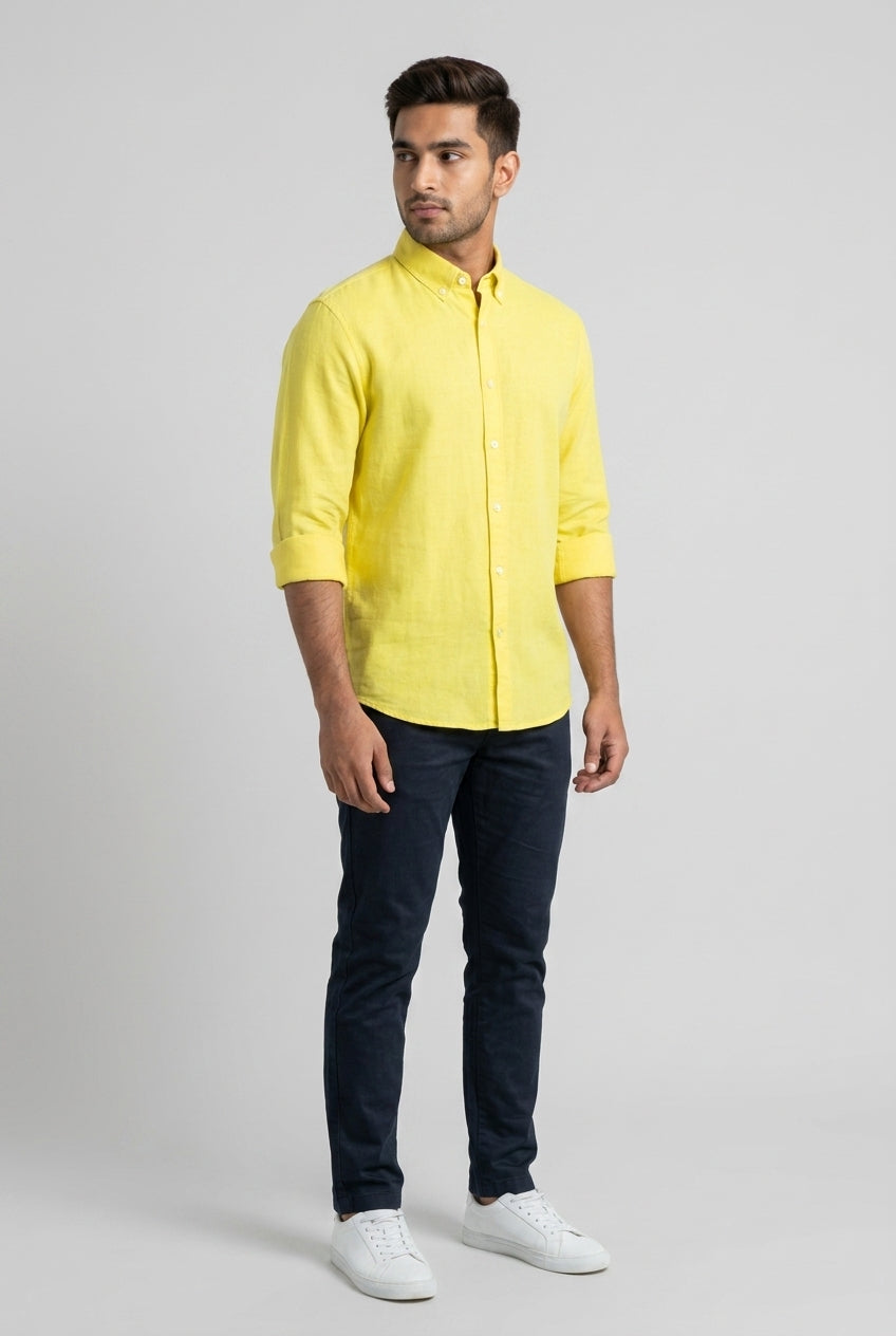 Light Yellow Linen Shirt-thumbmail-3