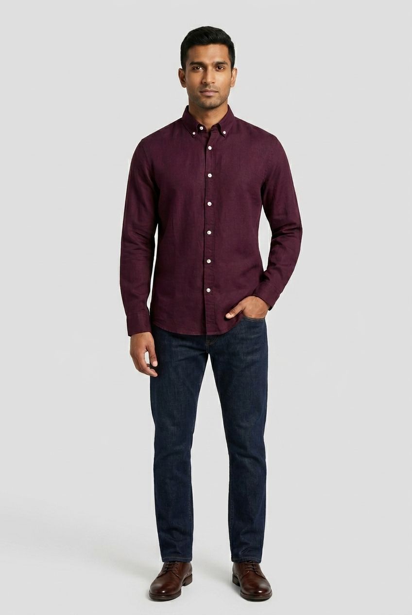 Maroon Linen Shirt-thumbmail-5