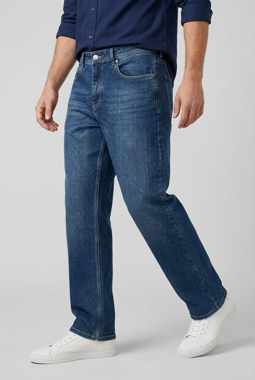 Dark Wash Denim Washed Jeans