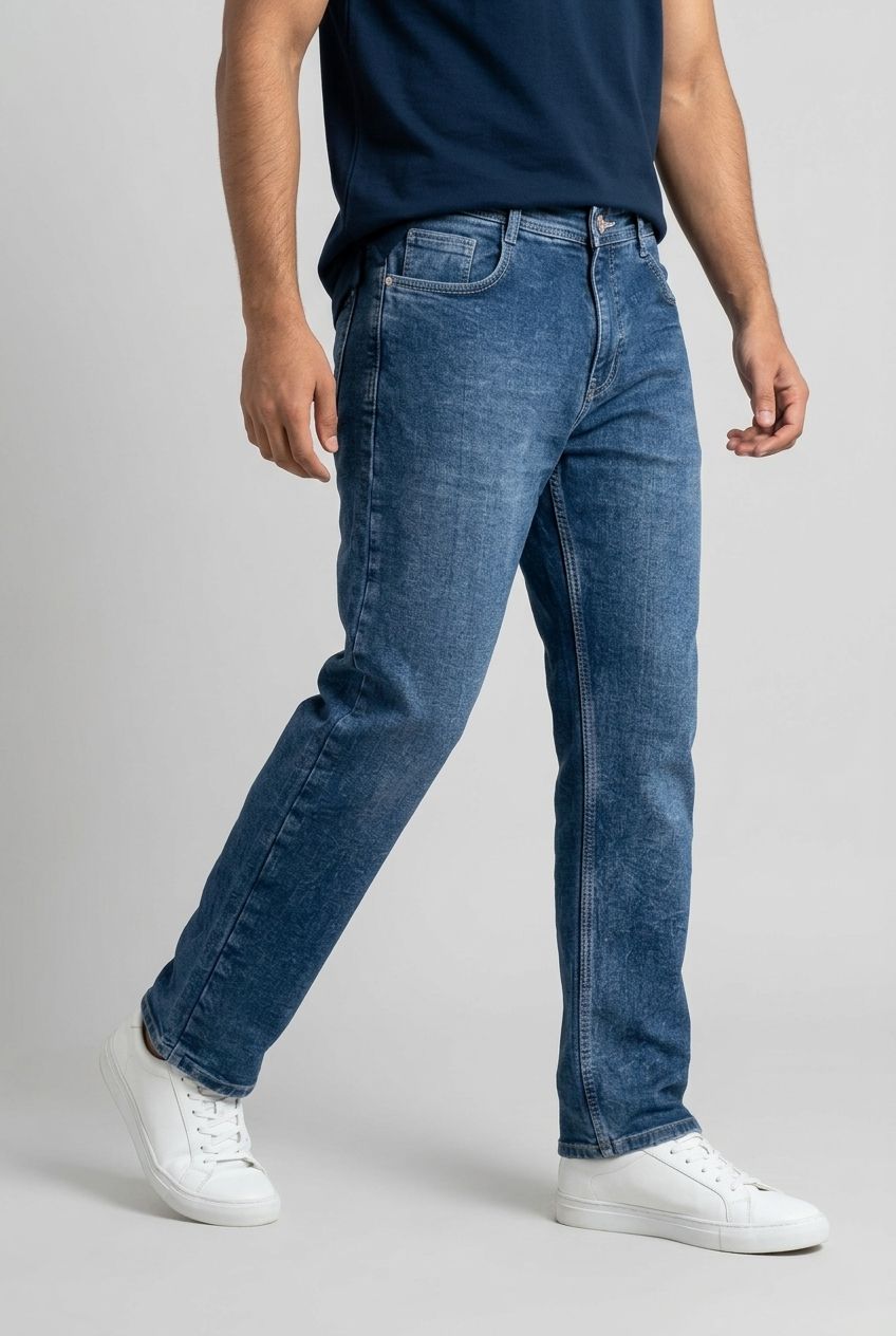Blue Denim Washed Jeans-thumbmail-3