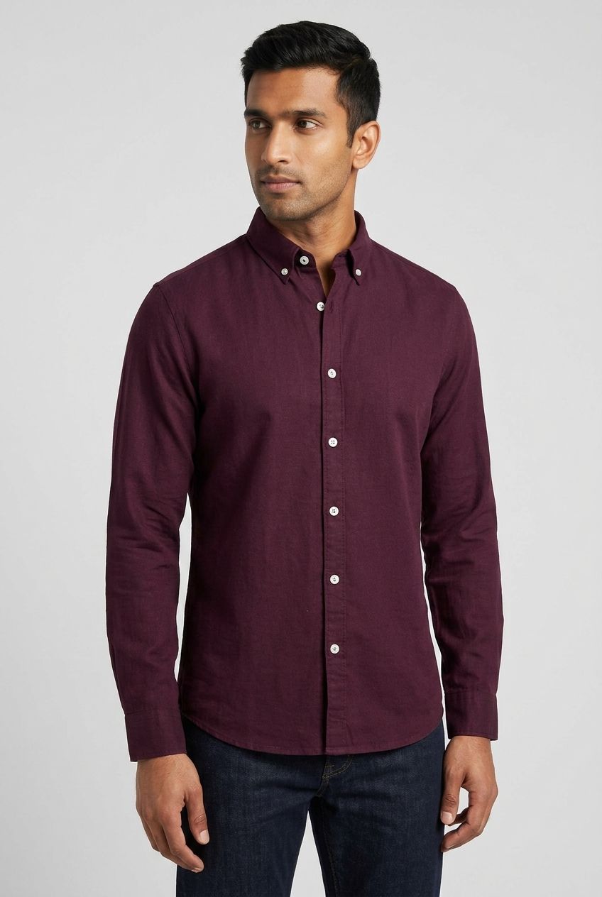 Maroon Linen Shirt-thumbmail-4