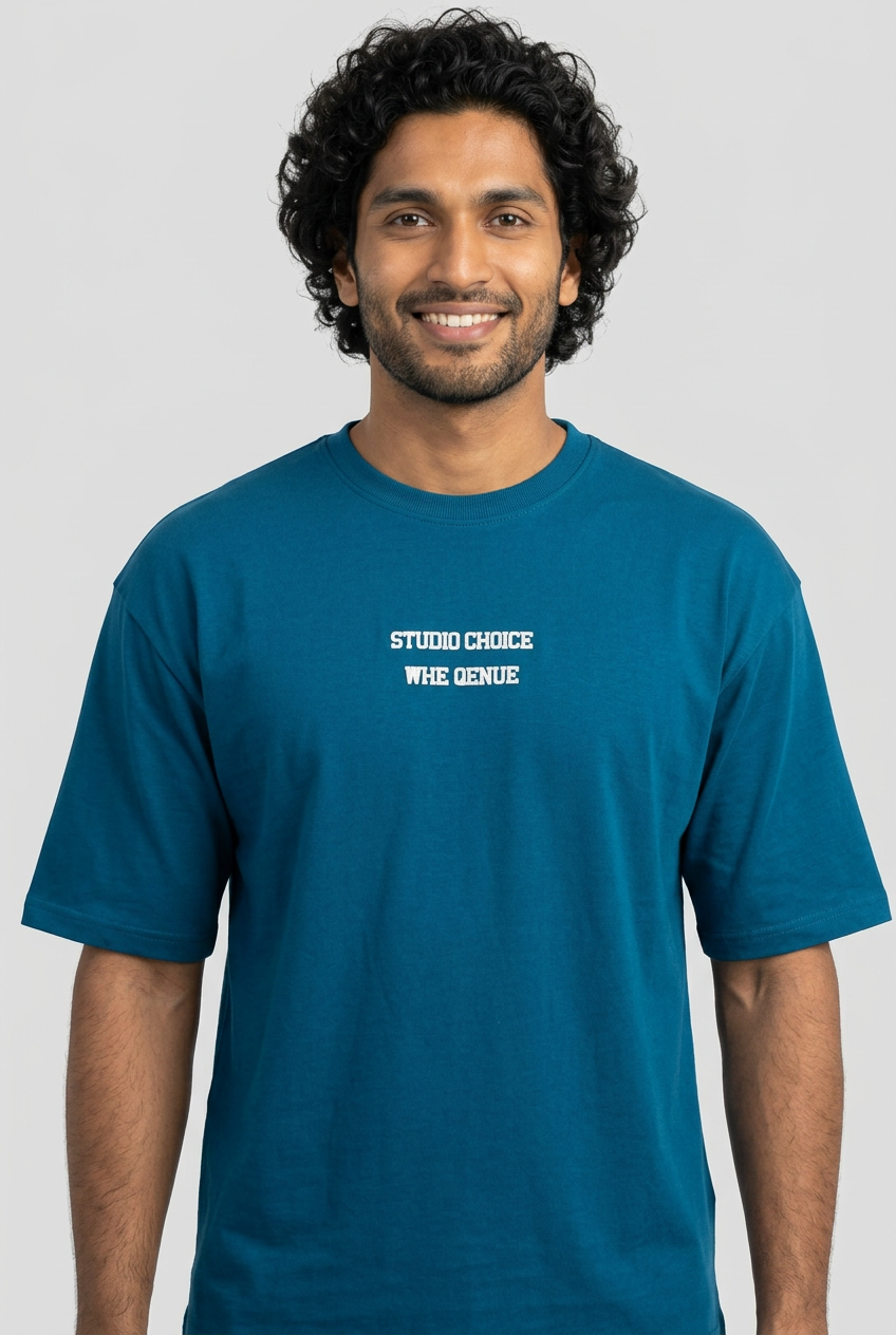 Sage Blue Printed T-Shirt-thumbmail-5