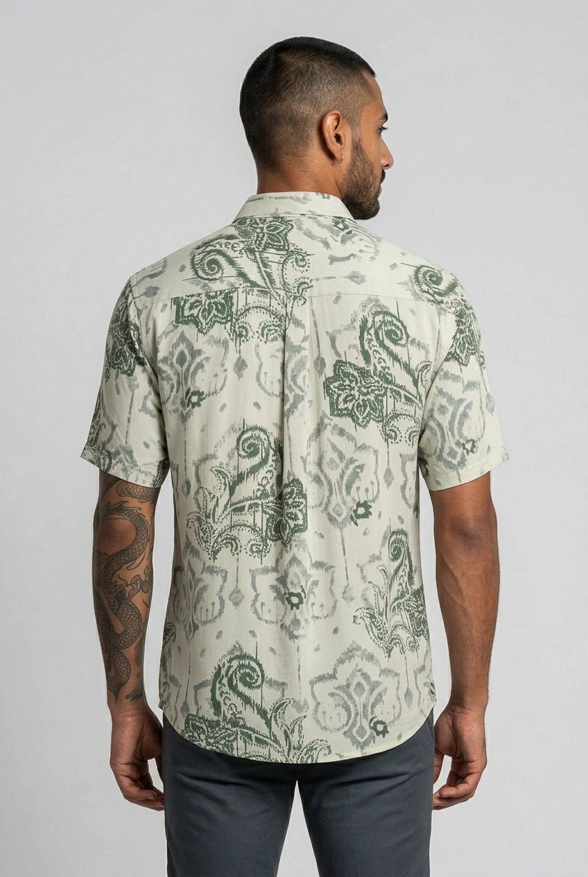 Green Rayon Printed Shirt-thumbmail-3