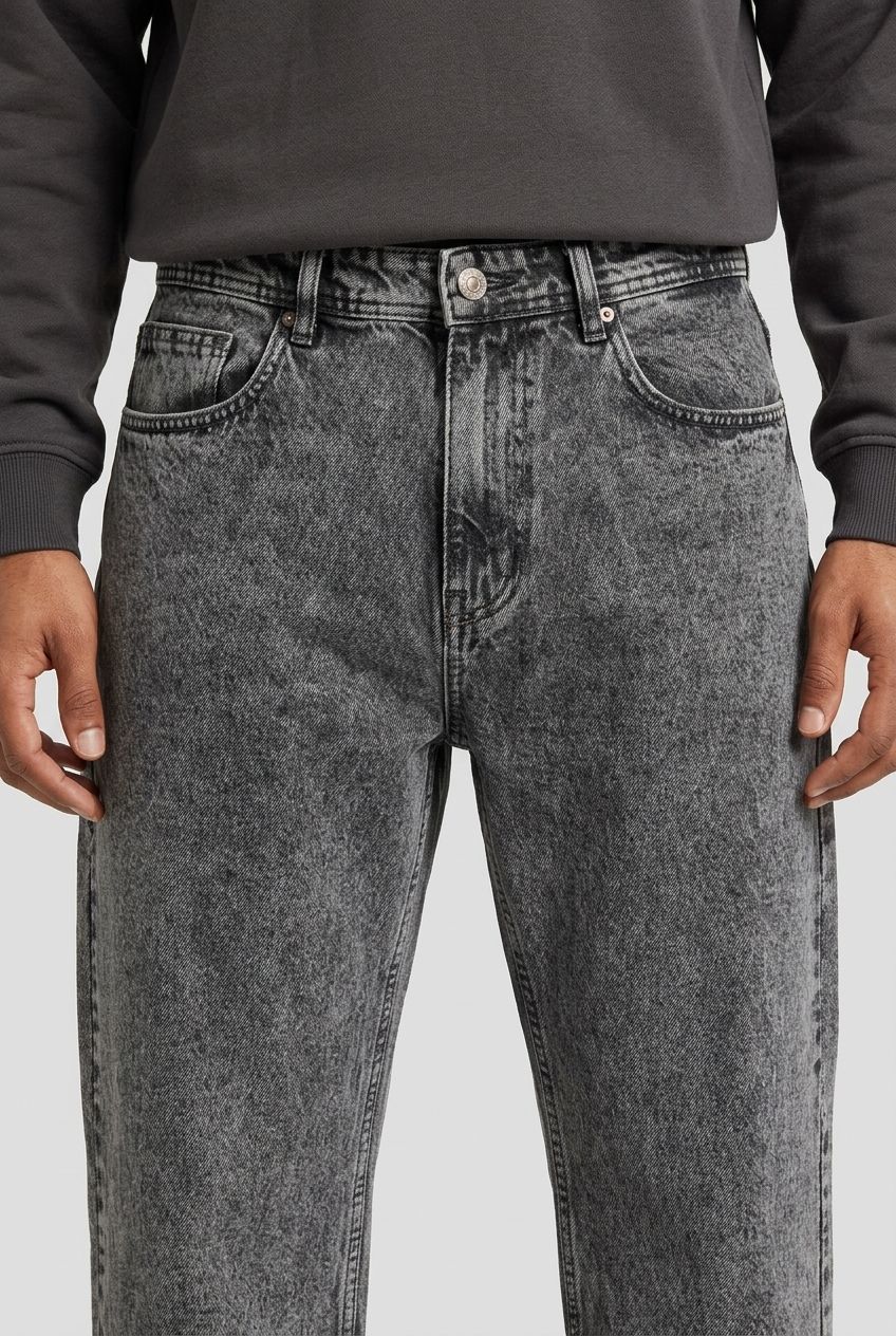 Light Grey Denim Washed Jeans-thumbmail-3