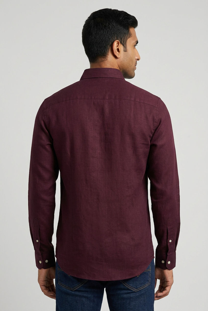 Maroon Linen Shirt-thumbmail-3