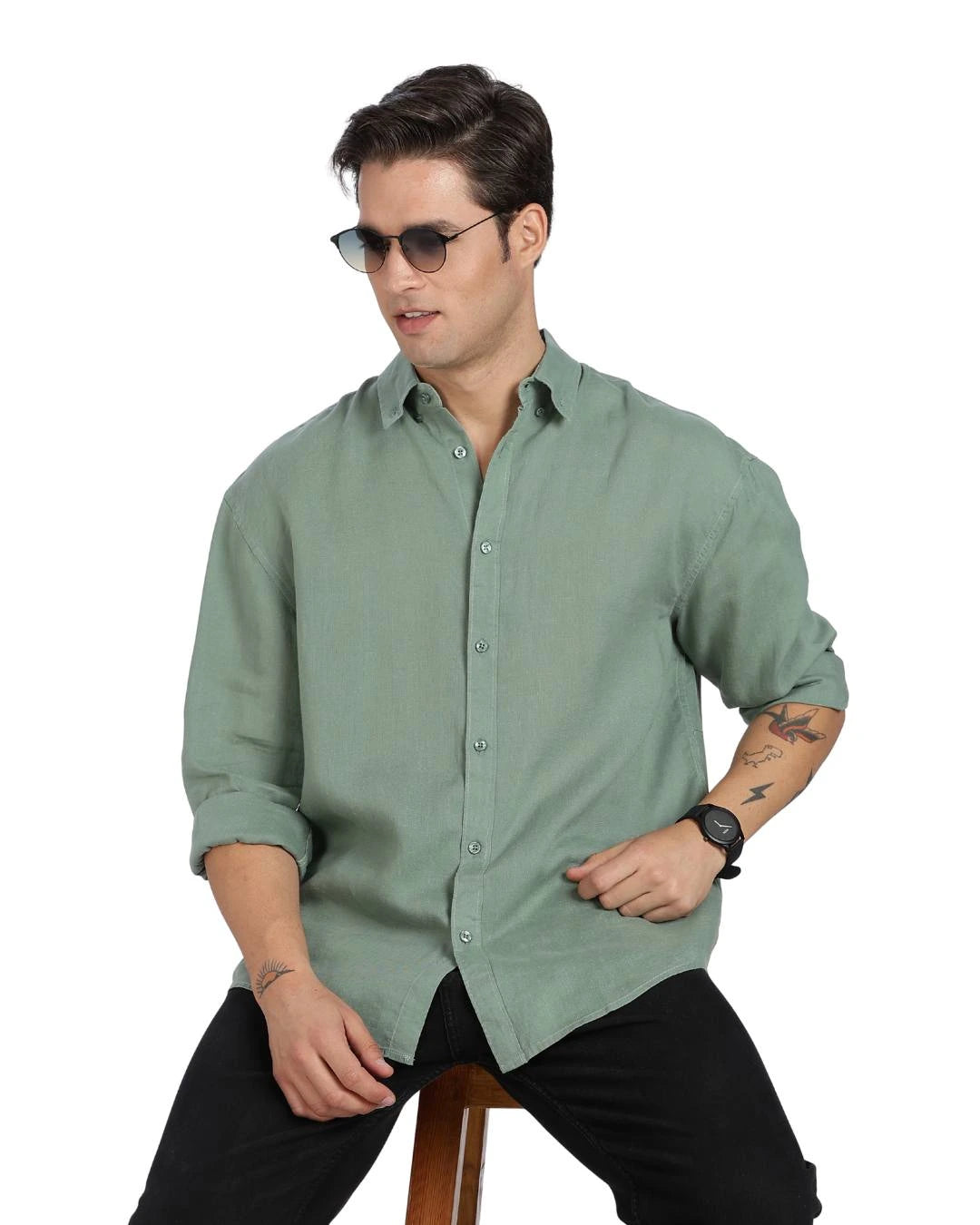 Green Linen Shirt