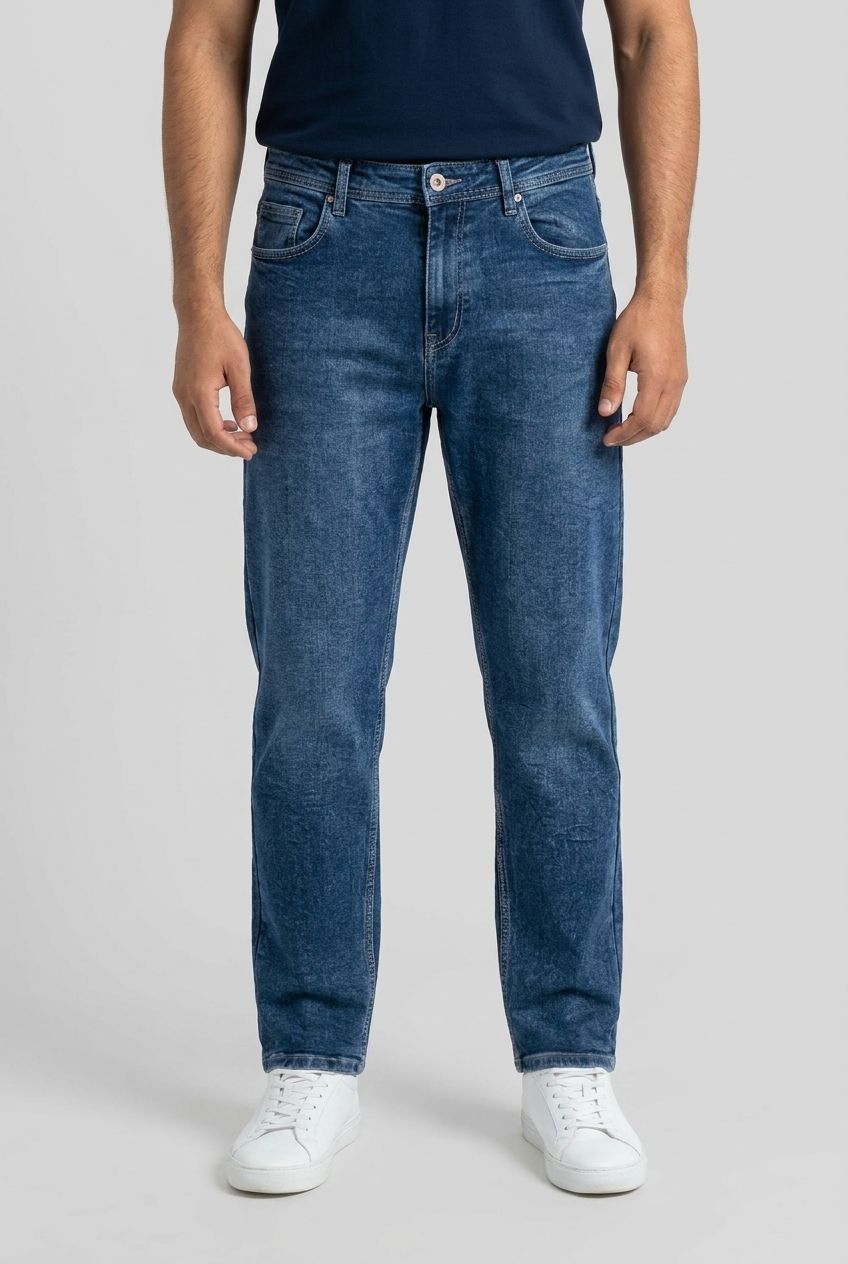 Blue Denim Washed Jeans-thumbmail-4