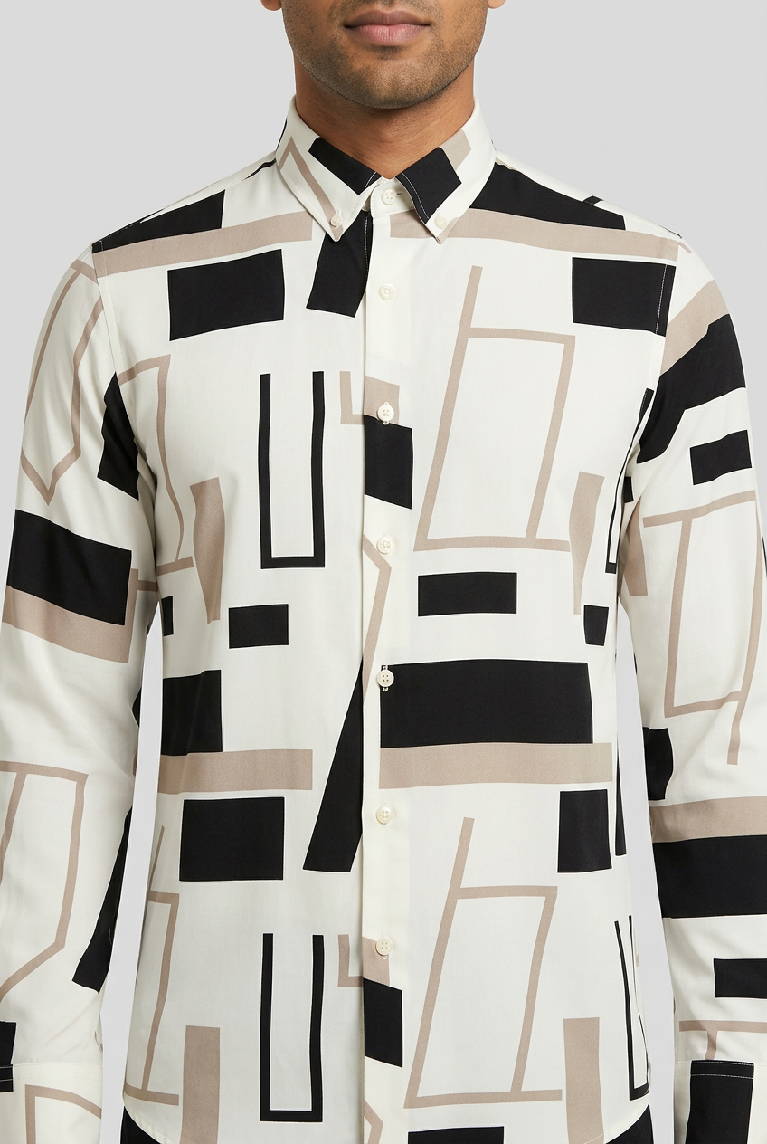 Casual White Printed Shirt-thumbmail-5