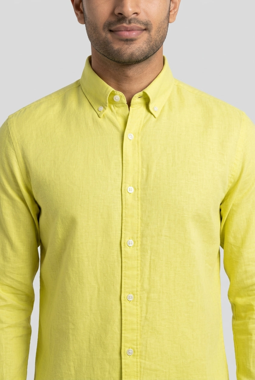 Light Yellow Linen Shirt-thumbmail-5