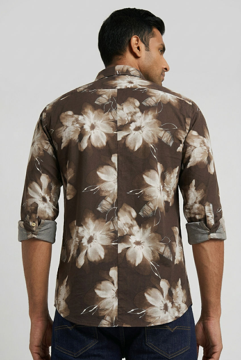Dark Brown Printed Shirt-thumbmail-5