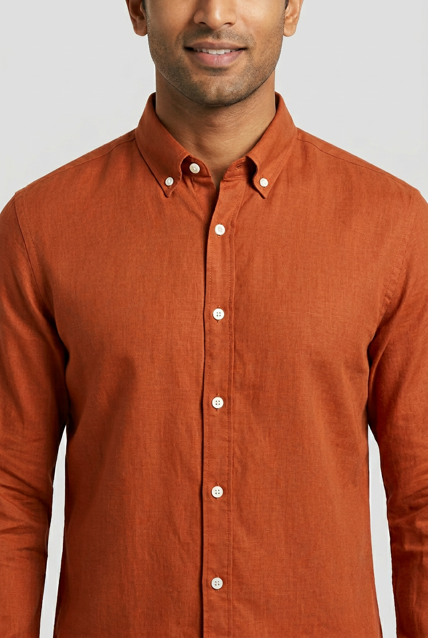 Rust Linen Shirt-thumbmail-5