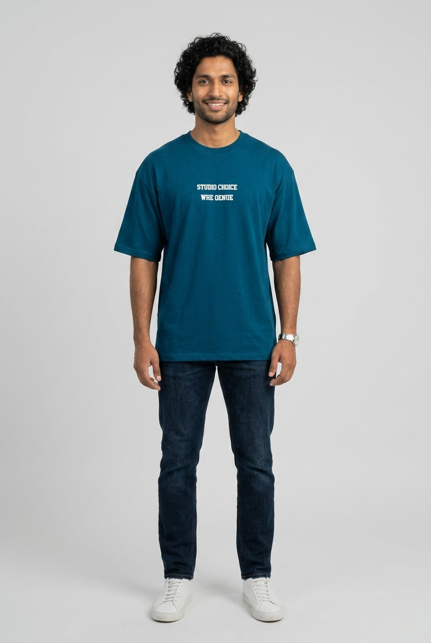 Sage Blue Printed T-Shirt-thumbmail-6