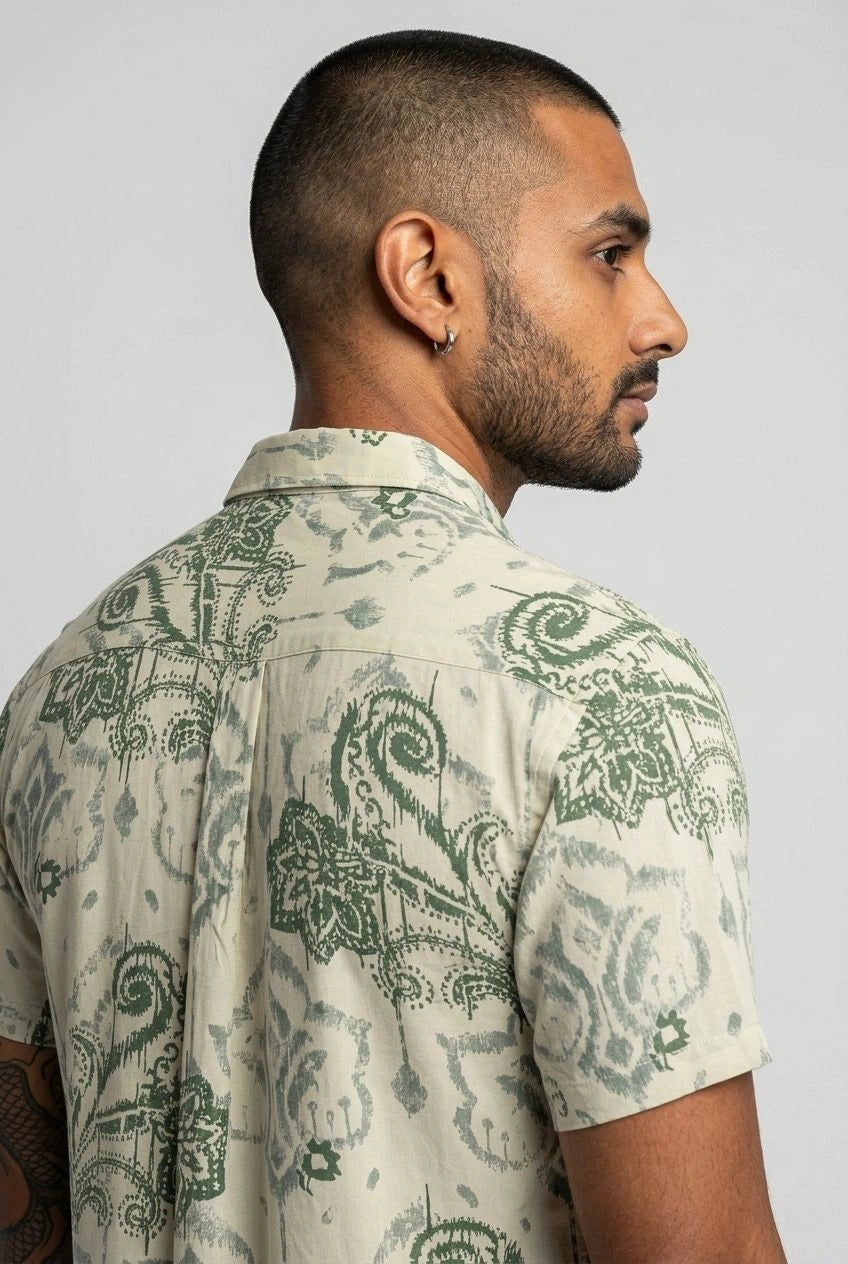 Green Rayon Printed Shirt-thumbmail-5