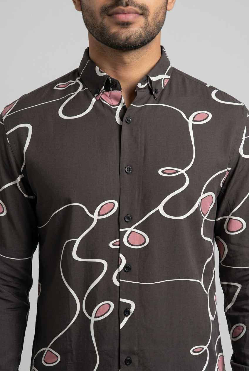 Brown Rayon Printed Shirt-thumbmail-6
