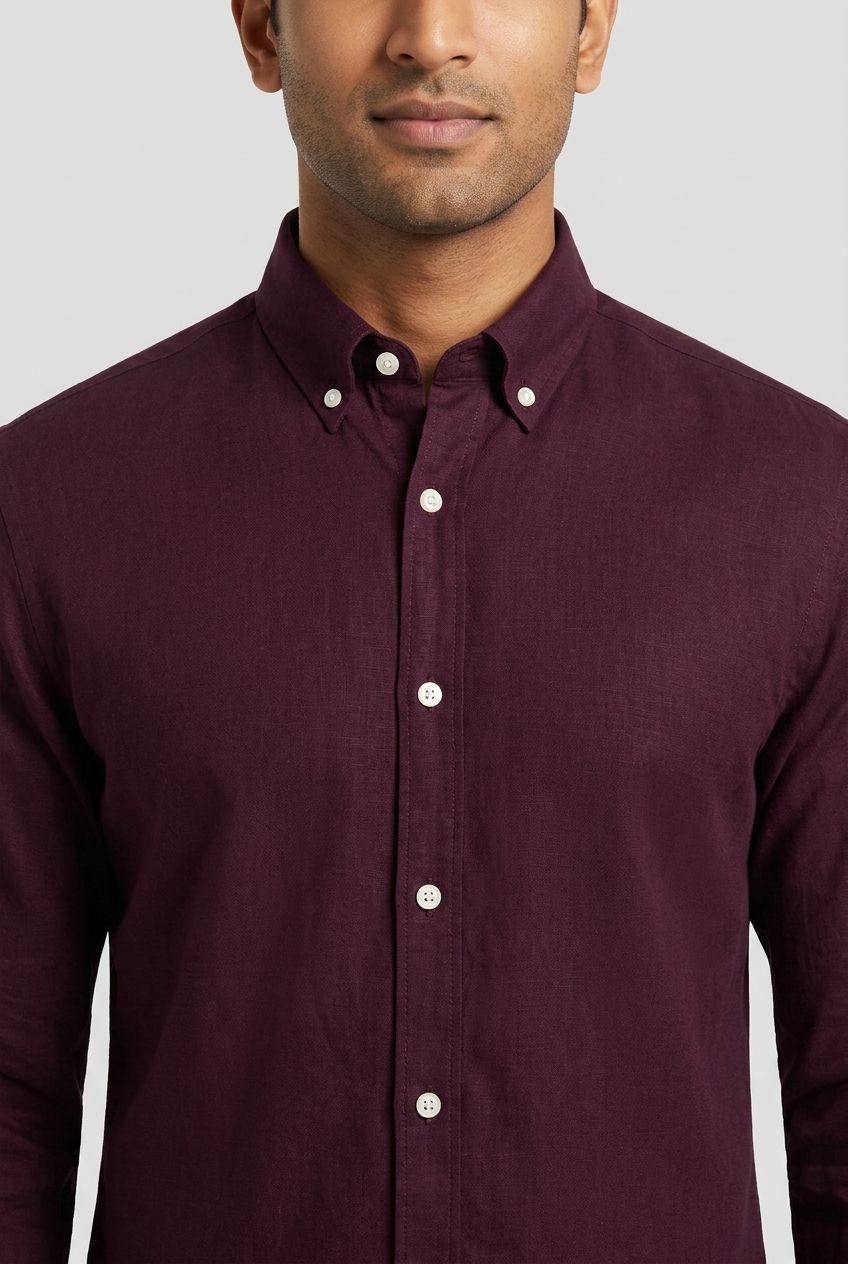 Maroon Linen Shirt