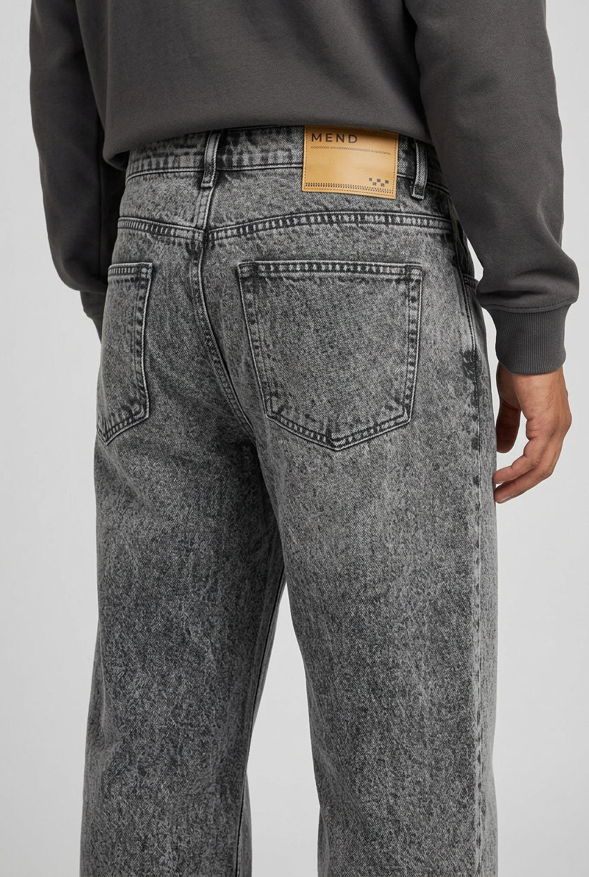 Light Grey Denim Washed Jeans-thumbmail-4