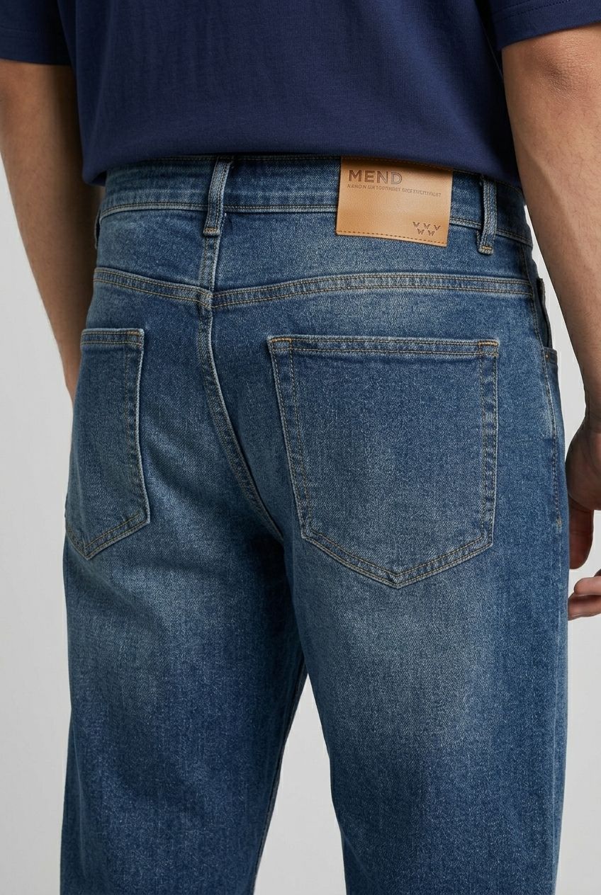 Dark Wash Denim Washed Jeans-thumbmail-4