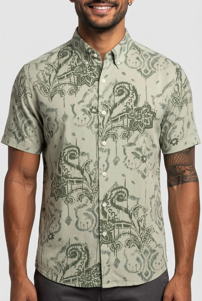 Green Rayon Printed Shirt-thumbmail-4