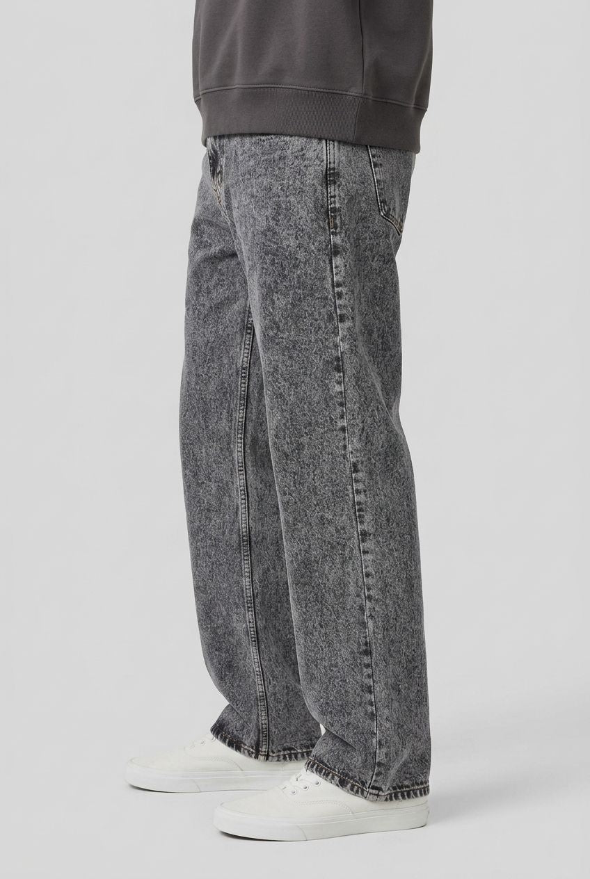 Light Grey Denim Washed Jeans-thumbmail-5