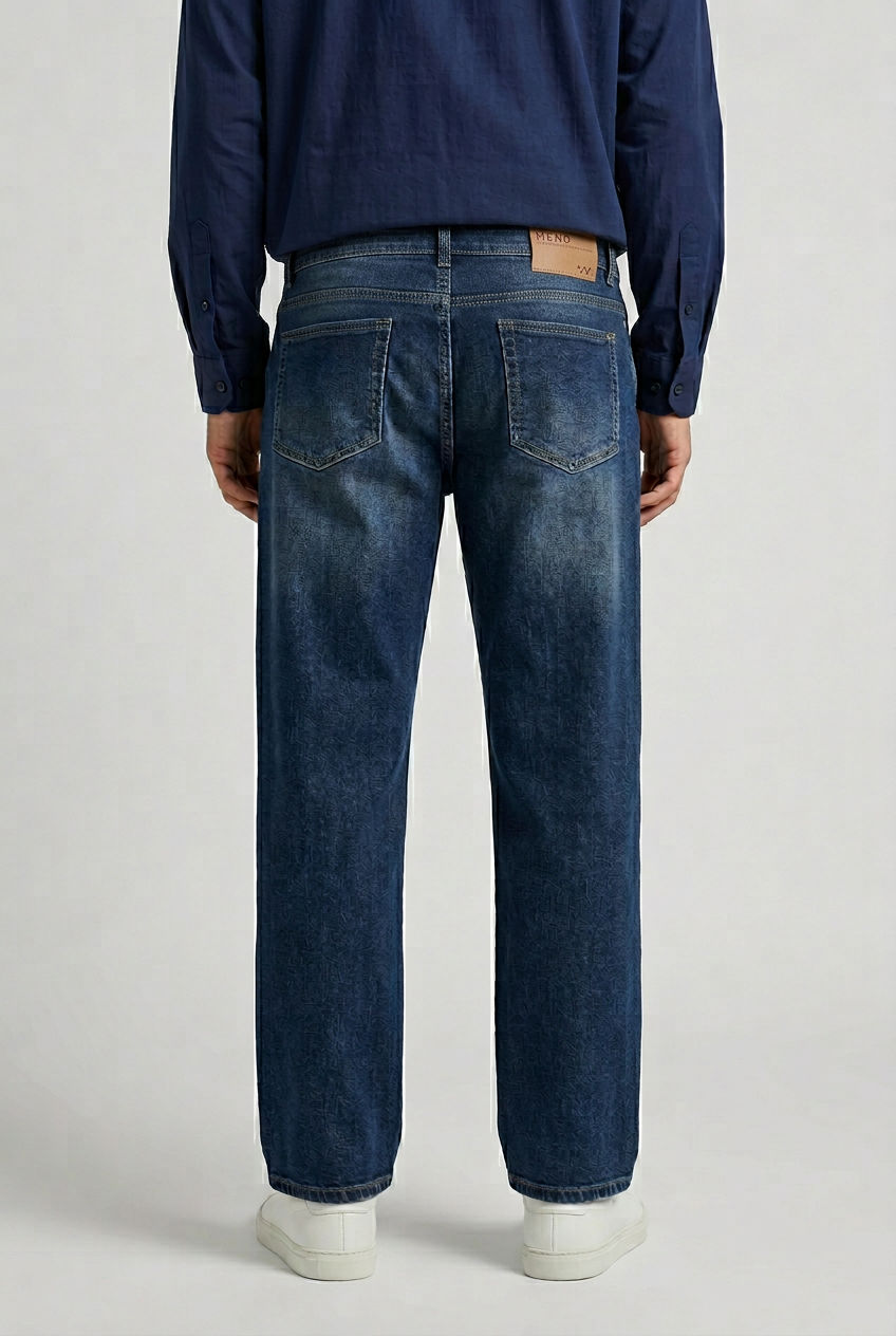 Dark Wash Denim Washed Jeans-thumbmail-6