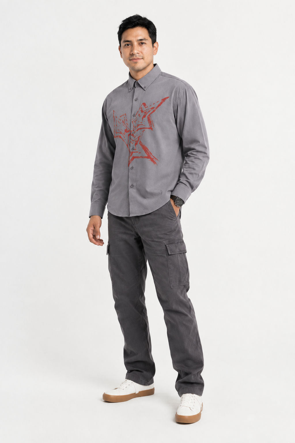 Ash Printed Cotton Drop Shoulder Full Sleeve Shirt product image