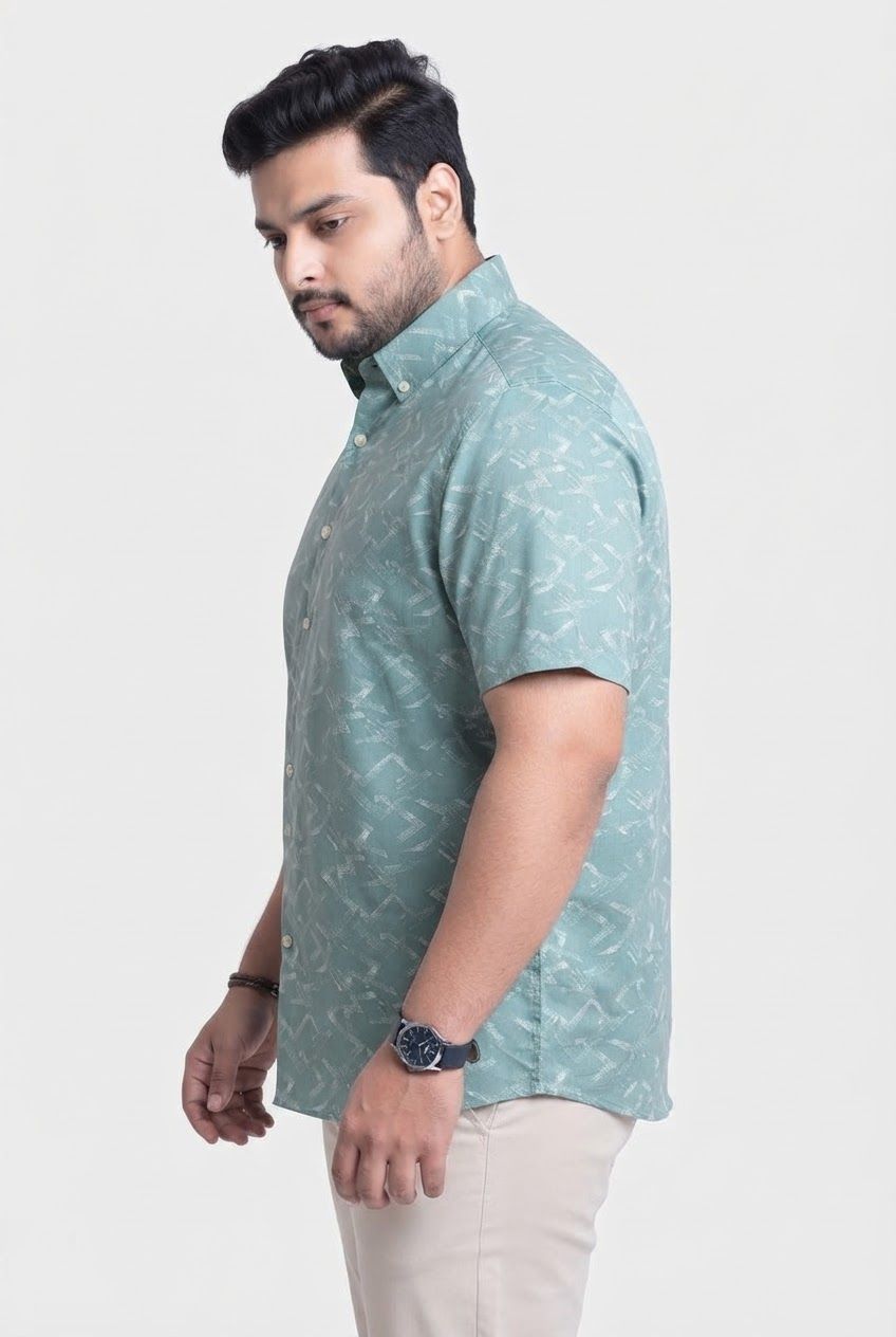 Big MEND Aqua Printed Rayon Semi Slim Fit Half Sleeve Shirt product image