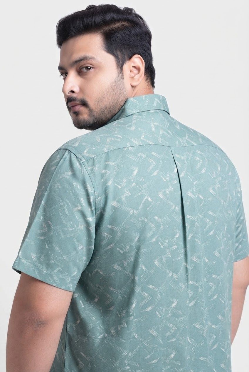 Big MEND Aqua Printed Rayon Semi Slim Fit Half Sleeve Shirt product image