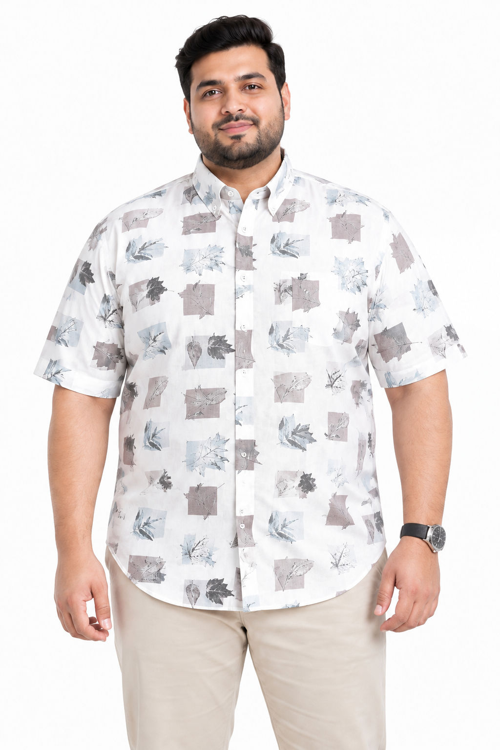 Big MEND Dusty Pink Printed Rayon Shirt product image