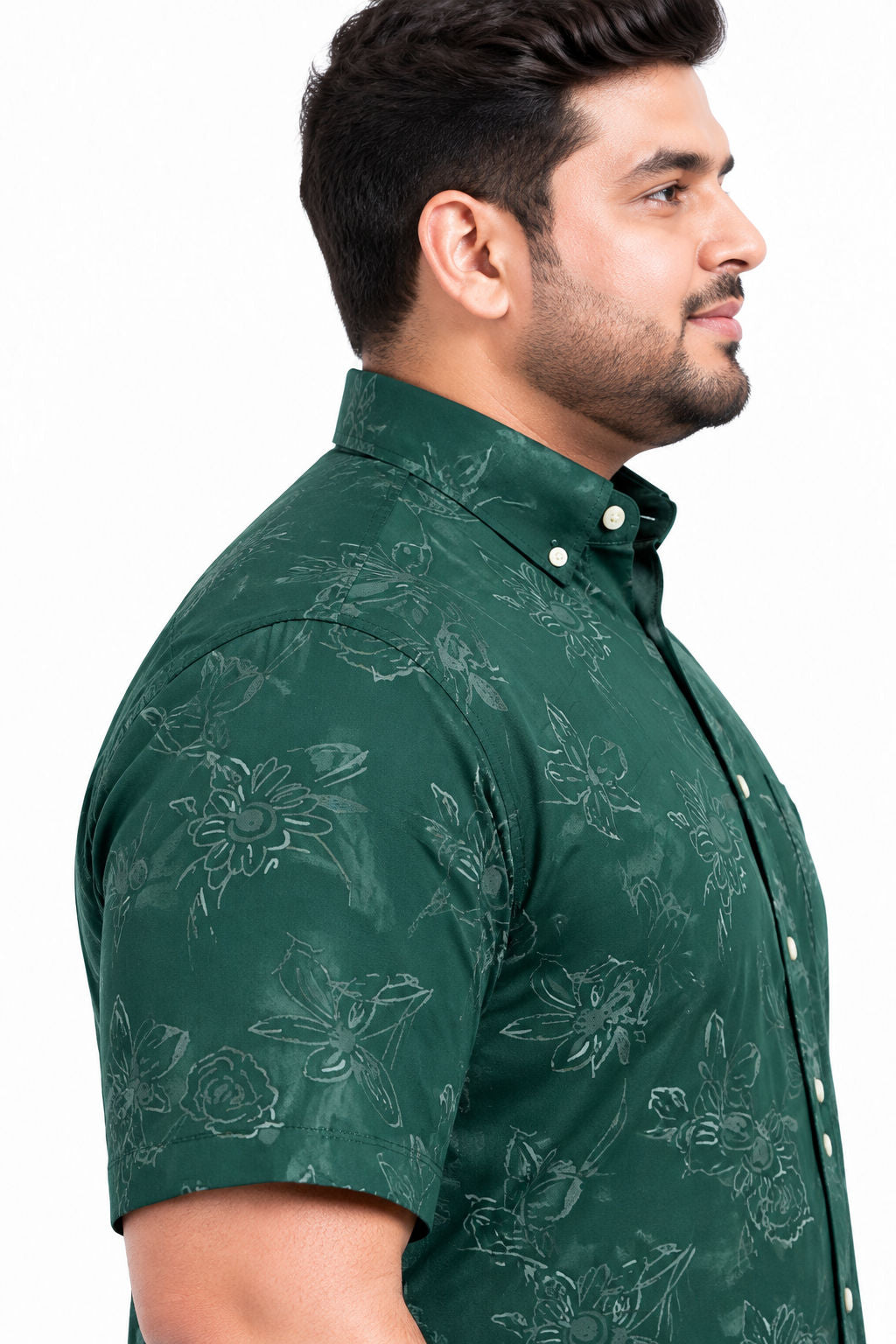 Big MEND Green Printed Rayon Semi Slim Fit Half Sleeve Shirt product image