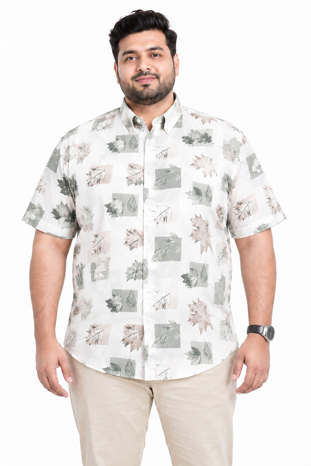 Big MEND Light Green Printed Rayon Shirt product image